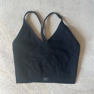 SET ACTIVE SCULPTFLEX® RIBBED V BRA - ONYX